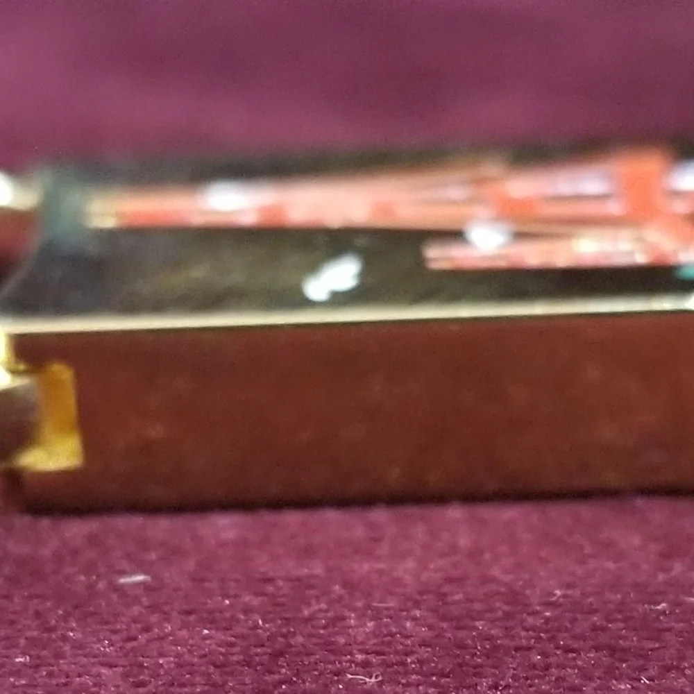 Vintage 90's Gold Plated Solid Brass Keychain - Go